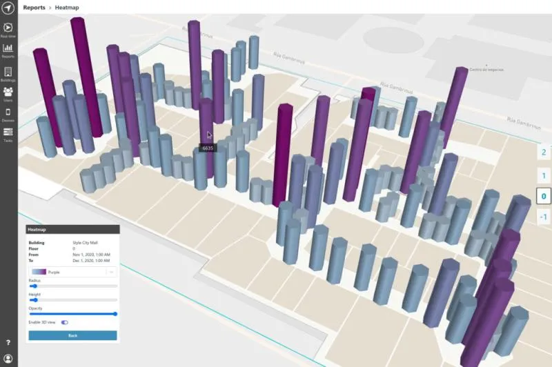 Situm indoor map viewer showing a 3D building