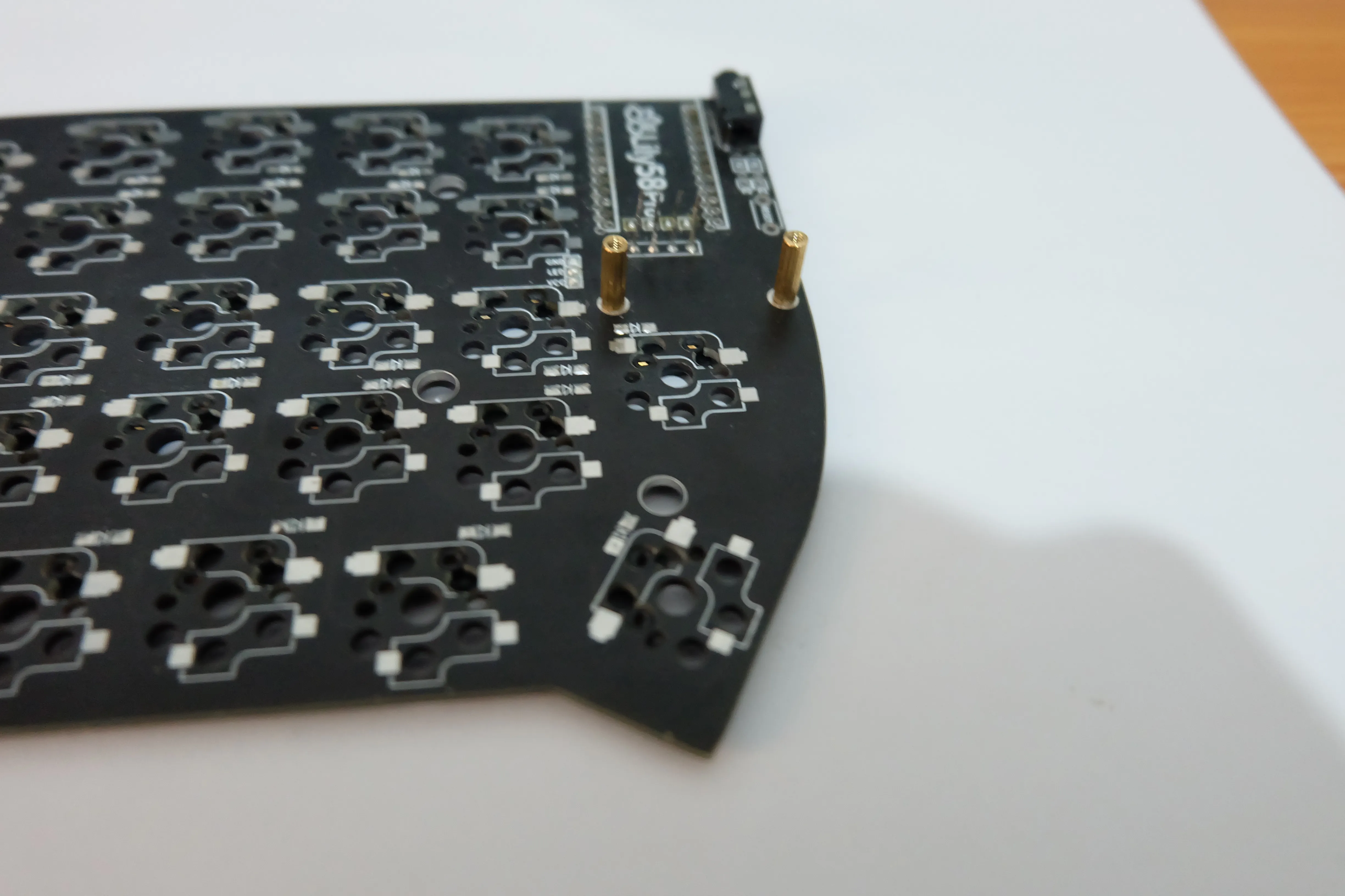 PCB with OLED protector standoffs