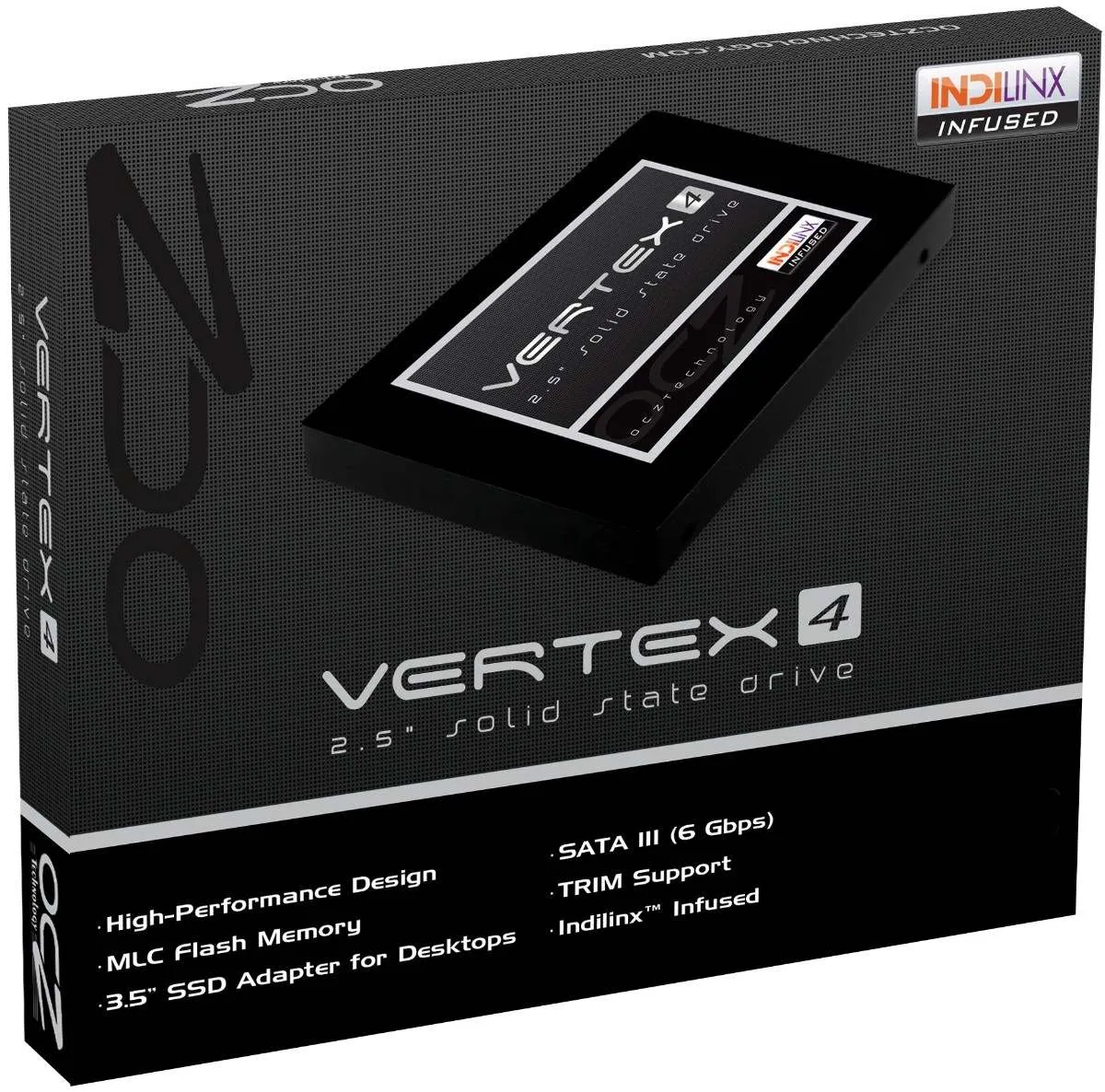 An OCZ Vertex 4 256GB SATA III solid-state drive